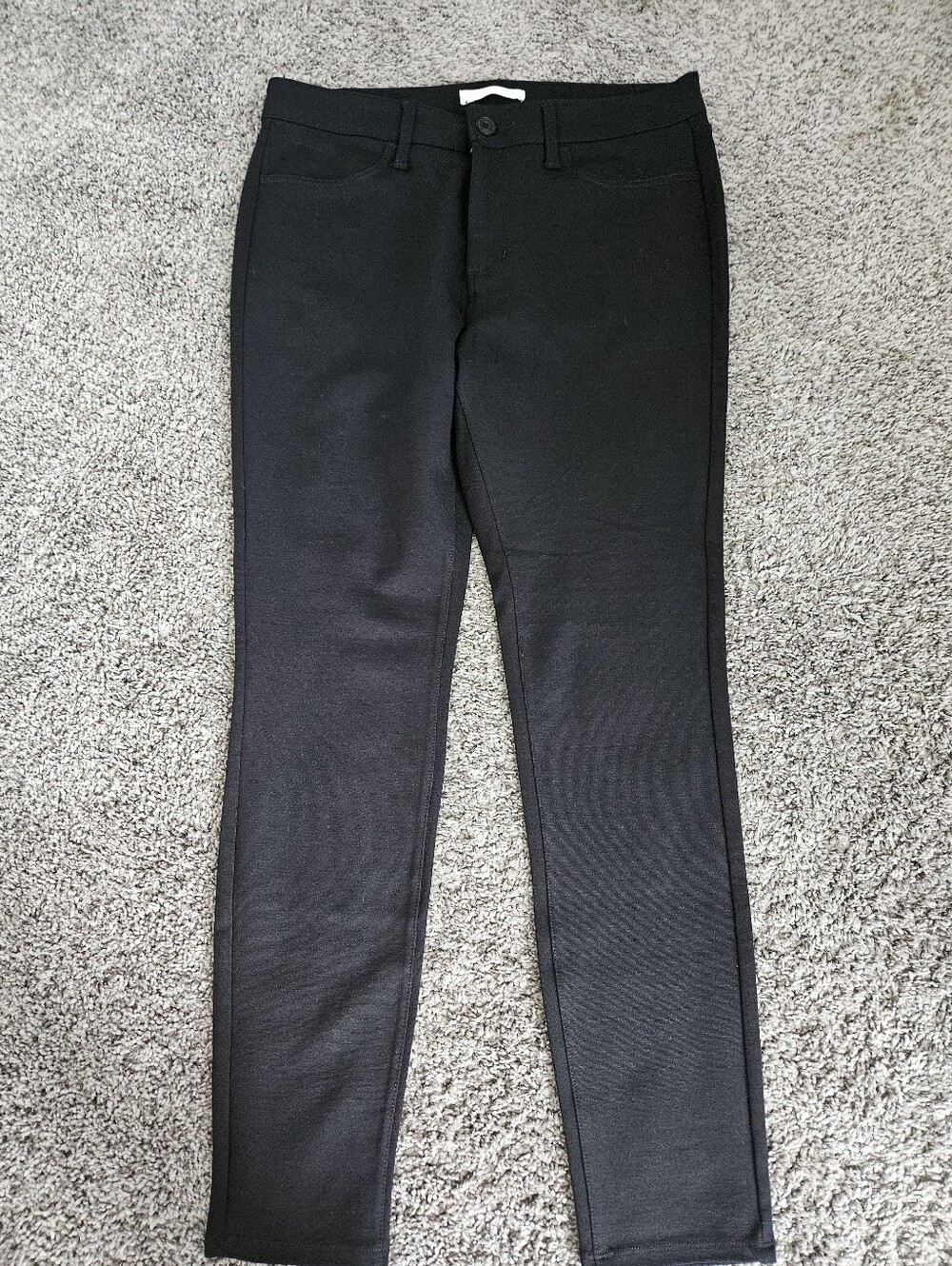 LC Lauren Conrad Women’s Black Solid Flat Front Skinny Stretch Pants Size L